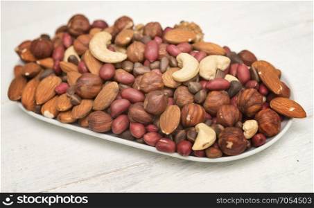 mixed nuts on a plate
