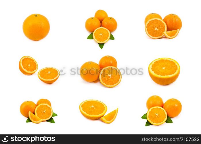 mixed of orange isolated on white background