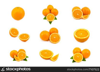 mixed of orange isolated on white background