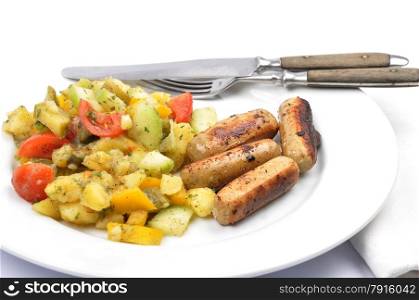 Mixed Potato salad with sausages