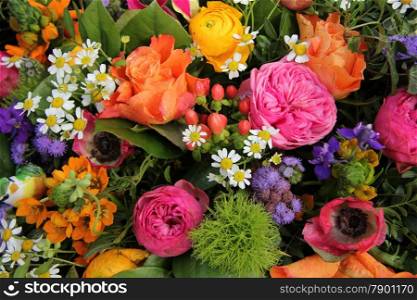 Mixed spring bouquet in various bright colors