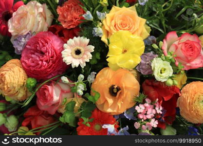 Mixed spring bouquet in various bright colors