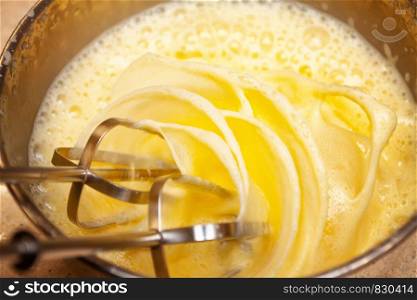 Mixer Whisks and Whipped Eggs. Mixer Whisks and Whipped Eggs for omelet