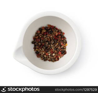 mixture peppers on white background. mixture peppers