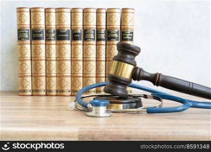 mlaw gavel and stetoscope, edical law concept. medical law concept