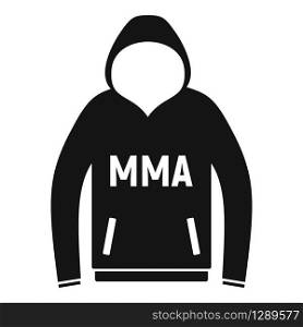 Mma hoodie icon. Simple illustration of mma hoodie vector icon for web design isolated on white background. Mma hoodie icon, simple style