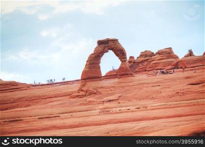 MOAB, UT, USA - AUGUST 22: Delicate Arch at the Arches National park on August 22, 2015 near Moab, UT, USA.