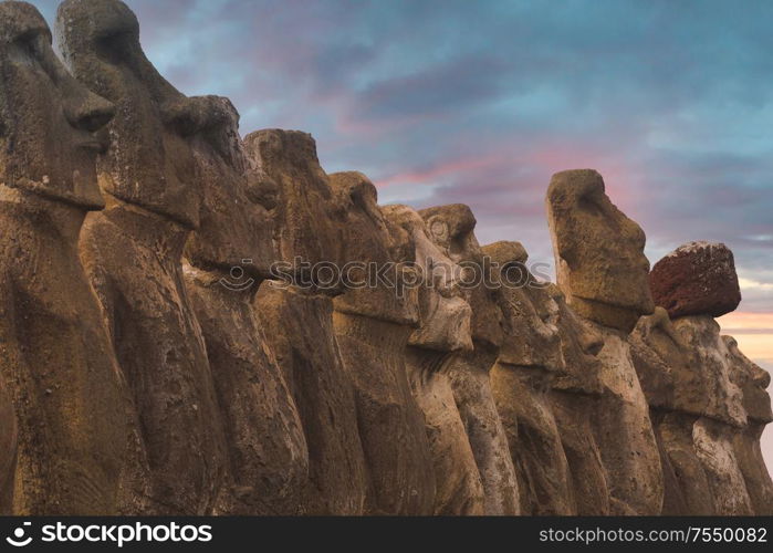 Moais at Ahu Tongariki (Easter island, Chile)