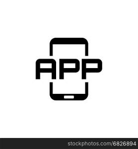 Mobile Application Icon. Flat Design.. Mobile Application Icon. Flat Design. Mobile Devices and Services Concept. Isolated Illustration.