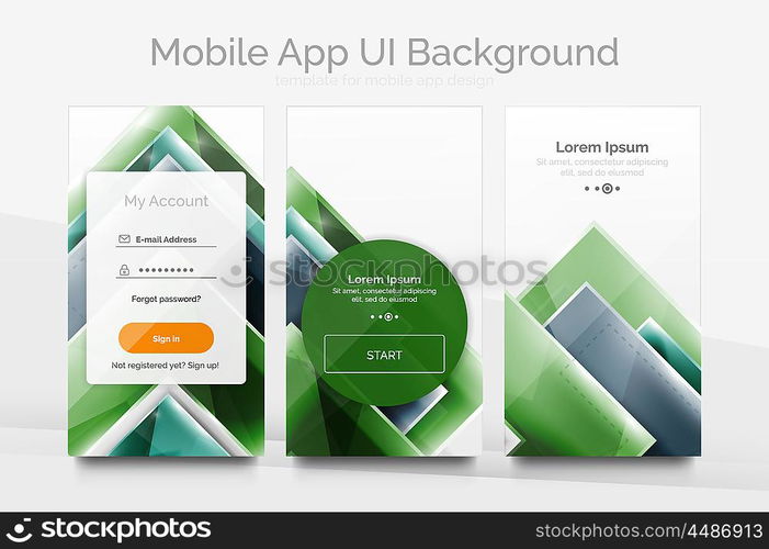 Mobile background ui. Mobile background ui - geometric abstract pattern. Application wallpaper blank layout