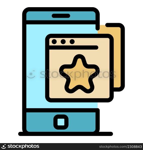 Mobile bookmark icon. Outline mobile bookmark vector icon color flat isolated. Mobile bookmark icon color outline vector