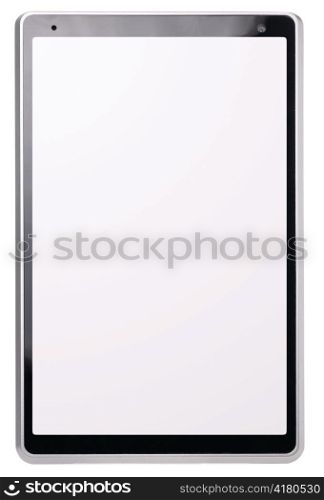 mobile computer with touch screen, monitor is cut with clipping path