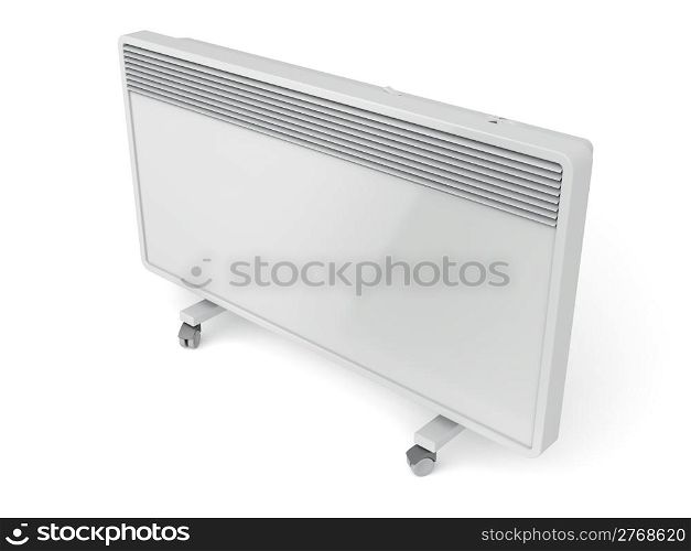 Mobile convection heater on white background