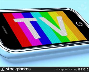 Mobile Digital Television On A Smartphone. Mobile Digital Television Playing On A Smartphone