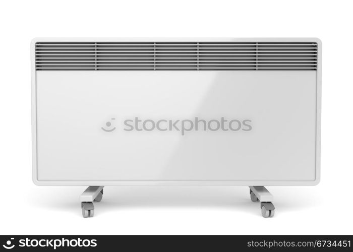 Mobile electric panel heater on white