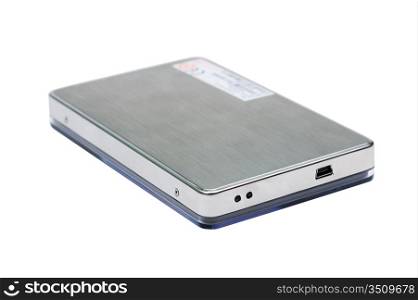 Mobile hard disk isolated on a white background