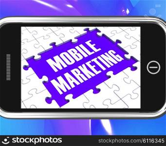 . Mobile Marketing On Smartphone Showing Ecommerce And Emarketing