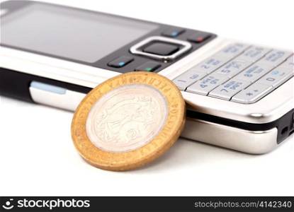 Mobile phone and coin