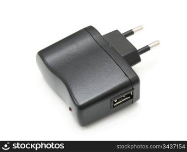 Mobile phone charger isolated on white Adapter for phone