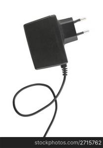 Mobile phone charger isolated over white backgroung