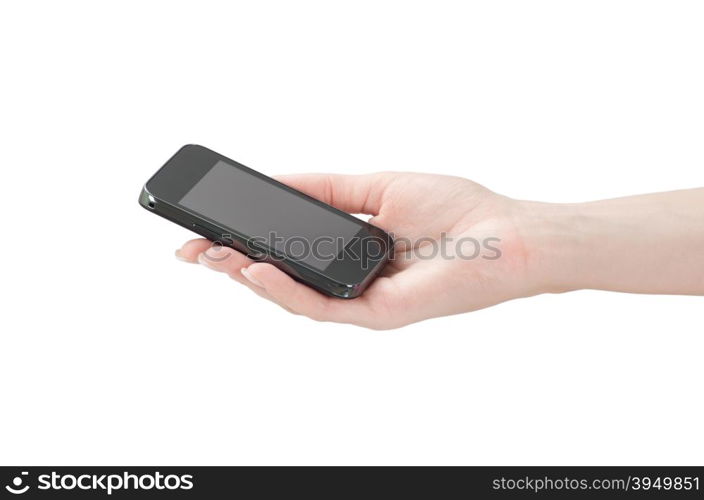 mobile phone in female hand