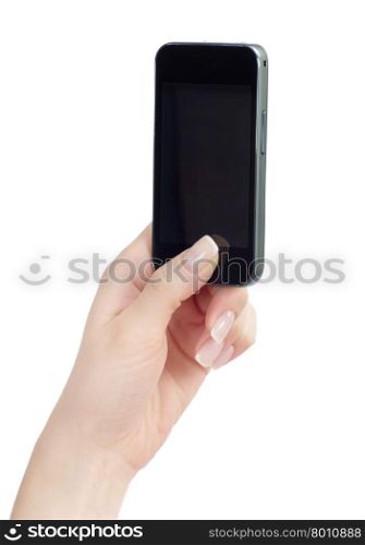 mobile phone in female hand