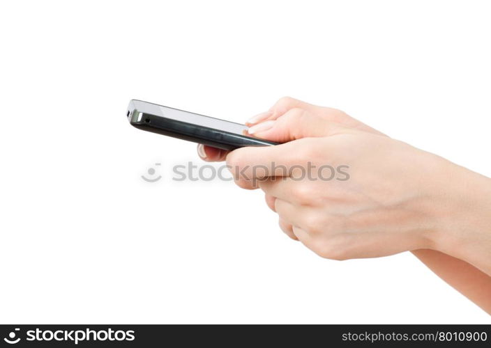 mobile phone in female hand