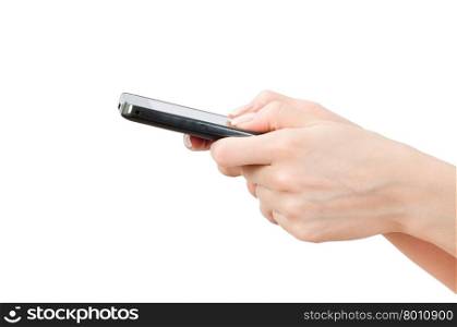 mobile phone in female hand