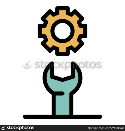 Mobile phone repair service icon. Outline mobile phone repair service vector icon color flat isolated. Mobile phone repair service icon color outline vector