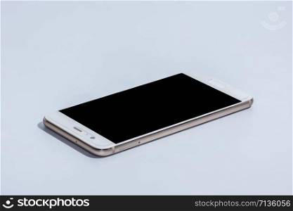 Mobile phone screen is black on a white background.