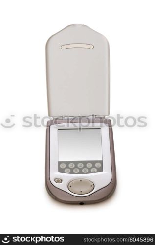 Mobile phone with blank screen isolated on white
