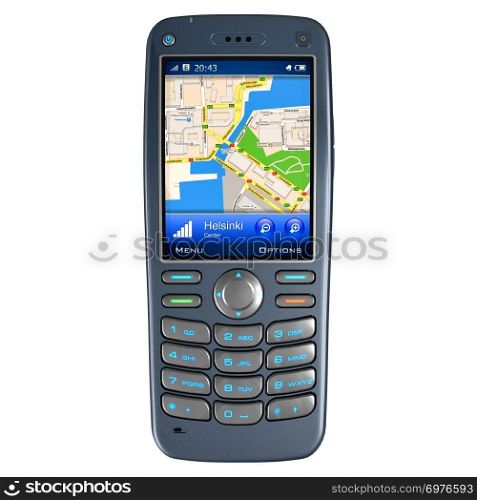 Mobile phone with GPS navigation