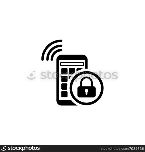 Mobile Security Icon. Flat Design.. Mobile Security Icon. Flat Design. Business Concept Isolated Illustration.