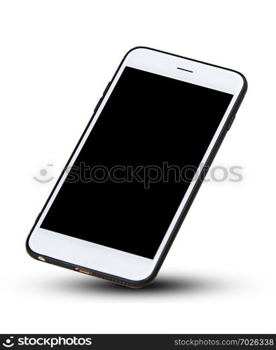 Mobile smart phone on white background technology