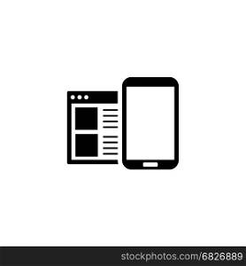 Mobile Surfing Icon. Flat Design.. Mobile Surfing Icon. Flat Design. Mobile Devices and Services Concept. Isolated Illustration.