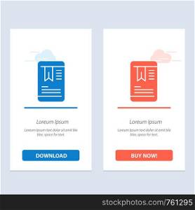 Mobile, Tag, OnEducation Blue and Red Download and Buy Now web Widget Card Template