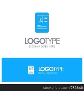 Mobile, Tag, OnEducation Blue Solid Logo with place for tagline