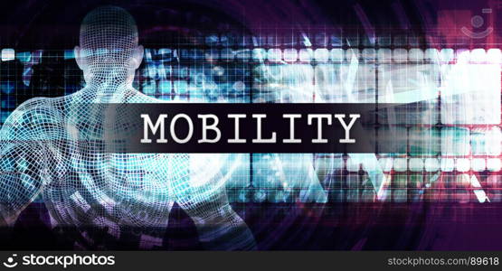 Mobility Industry with Futuristic Business Tech Background. Mobility Industry