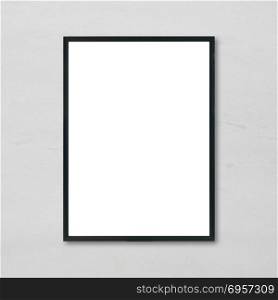 Mock up blank poster picture frame hanging on white marble wall . Mock up blank poster picture frame hanging on white marble wall background in room - can be used mockup for montage products display and design key visual layout.