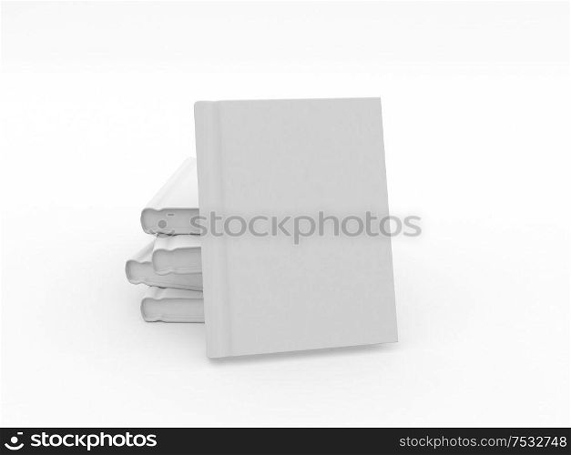 Mock up books on gray background. 3d render illustration.. Mock up books on gray background.