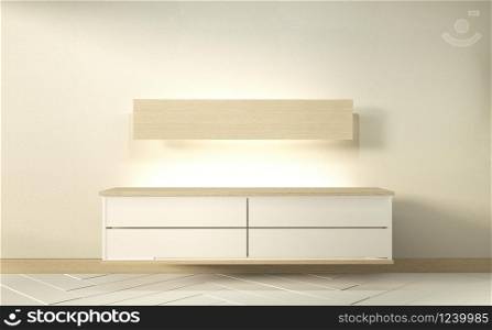 Mock up cabinet in modern zen empty room,minimal designs. 3d rendering