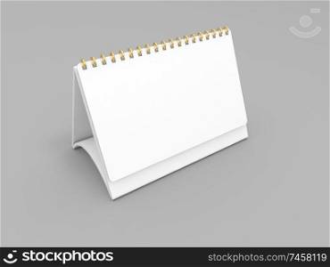 Mock up calendar with rings on gray background. 3d render illustration.
. Mock up calendar with rings on gray background.
