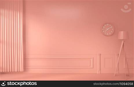 Mock up decoration color living coral style.3D rendering