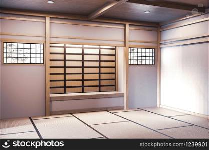 Mock up, Designed specifically in Japanese style, empty room. 3D rendering