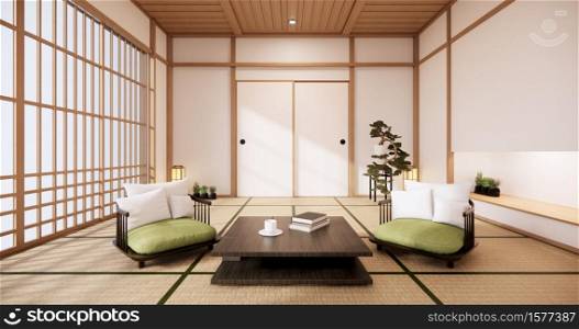 Mock up, Designed specifically in Japanese style, empty room. 3D rendering
