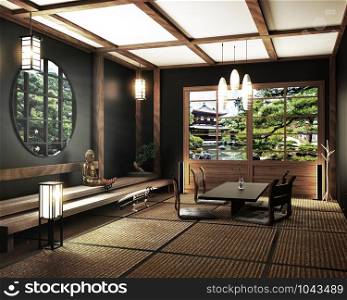 mock up, Japanese empty room tatami mat Designing the most beautiful. 3D rendering