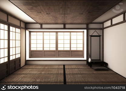 mock up, Japanese empty room tatami mat Designing the most beautiful. 3D rendering