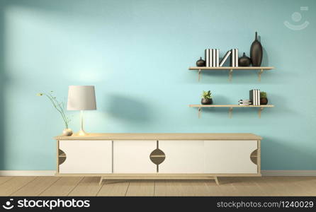 Mock up Mint modern style - empty room interior - minimal design. 3d rendering