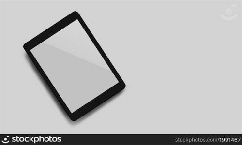 Mock-up new smartphone with a white screen close up top view.