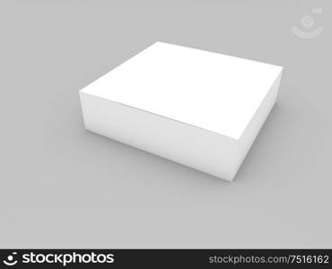 Mock up paper box on a gray background. 3d render illustration.. Mock up paper box on a gray background.